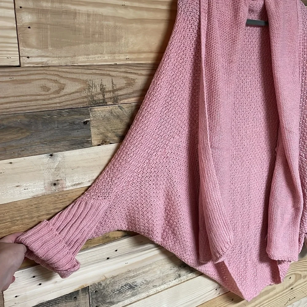 Pink size XL Cocoon Open Front Soft and Oversized Collared Sweater